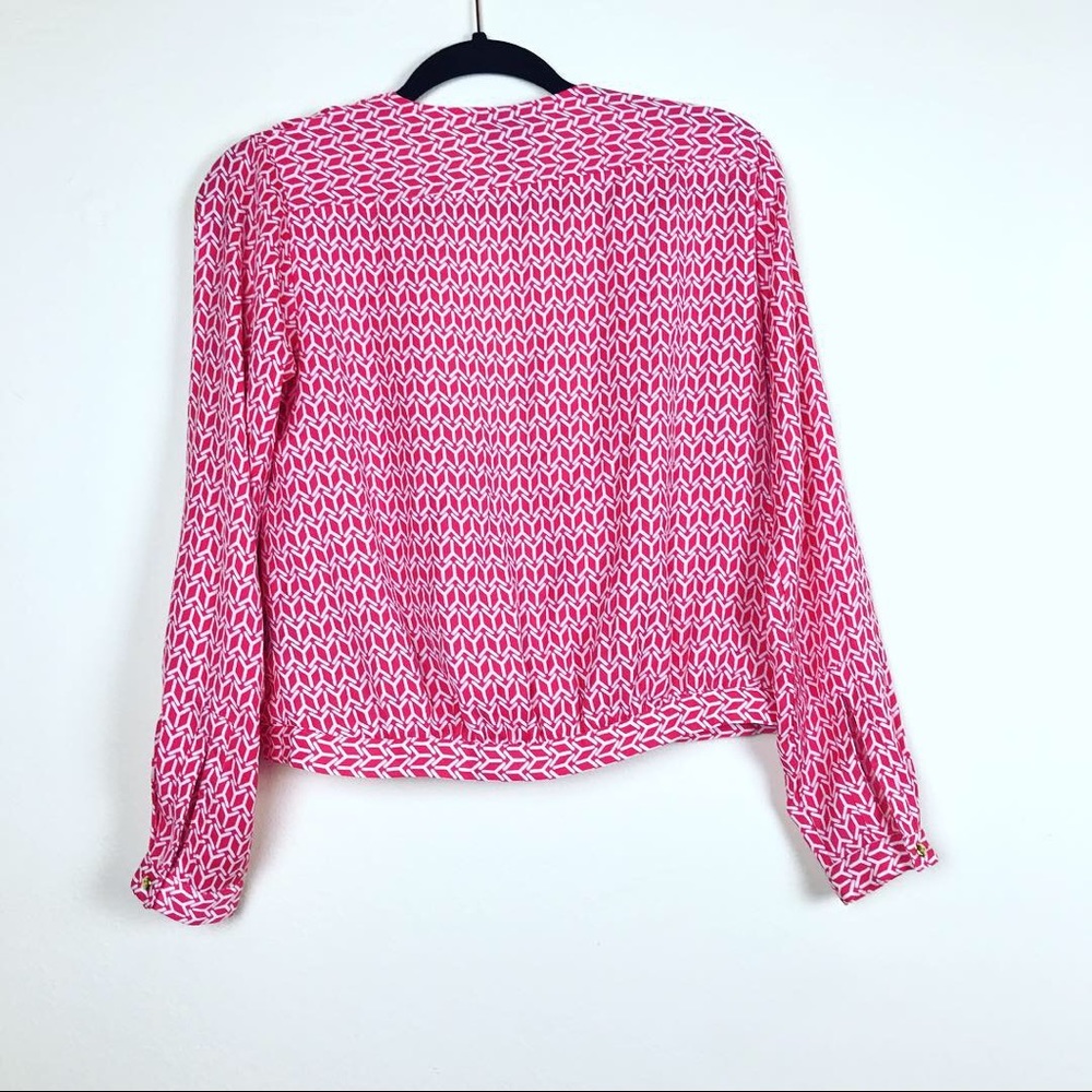 Worthington Coral Faux Wrap Long Sleeved Blouse MP - Picture 2 of 8